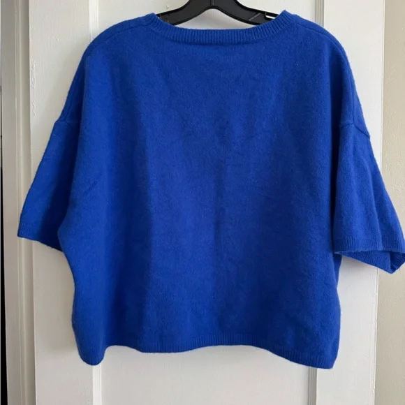 Zara Bright Cobalt Knit Short-Sleeve Sweater - Picture 3 of 3